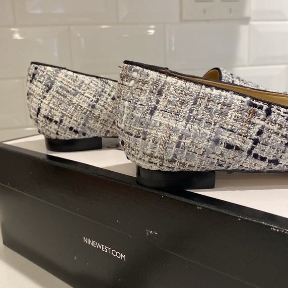 NEW! Nine West Abay Black Multi Fabric Pointed Toe Flats - Picture 5 of 9